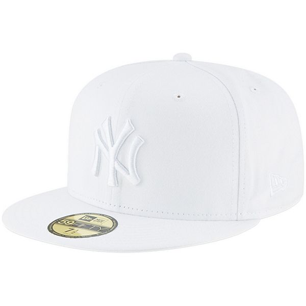 New York Yankees Throwback White 59FIFTY Fitted Hat - Size: 7 3/4, MLB by New Era