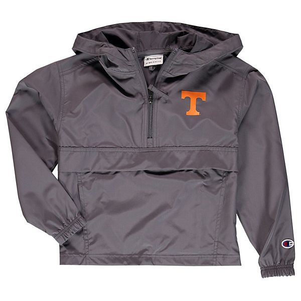Youth Champion Graphite Tennessee Volunteers Pack & Go QuarterZip Windbreaker Jacket