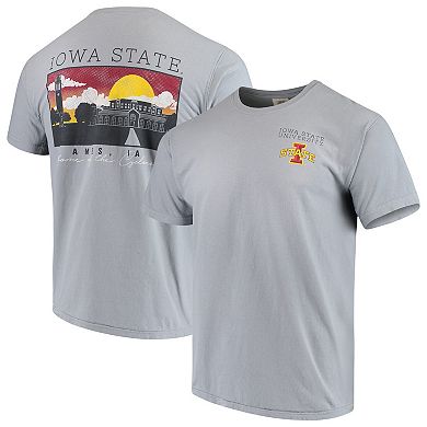 Men's Gray Iowa State Cyclones Team Comfort Colors Campus Scenery T-Shirt