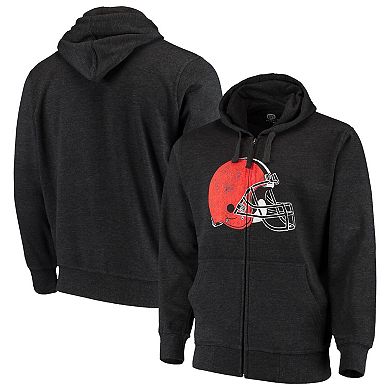 Men's G-III Sports by Carl Banks Charcoal Cleveland Browns Primary Logo Full-Zip Hoodie
