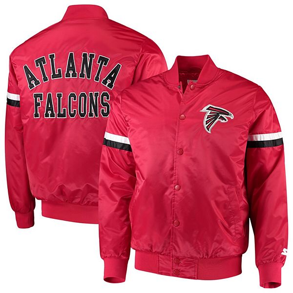 Men's Starter Red Atlanta Falcons Champ Satin Varsity Jacket
