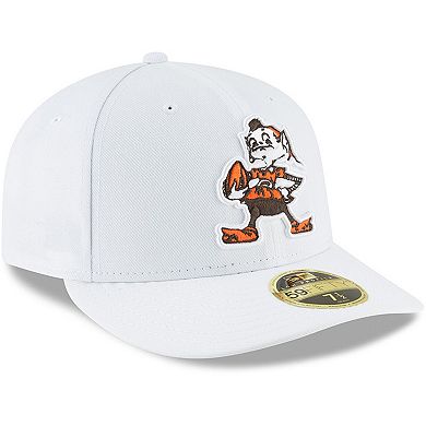 Men's New Era White Cleveland Browns Omaha Low Profile 59FIFTY Fitted Hat