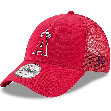 Men's New Era Red Los Angeles Angels Trucker 9FORTY Adjustable Snapback Hat