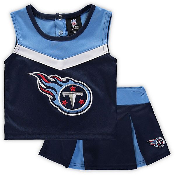 Girls Infant Navy Tennessee Titans Cheer Captain Jumper Dress