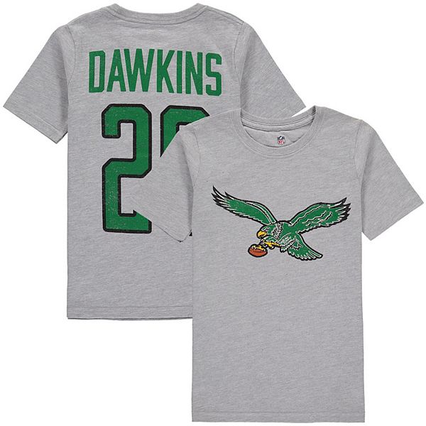 NFL Team Apparel Boys' Philadelphia Eagles Abbreviated Grey T-Shirt