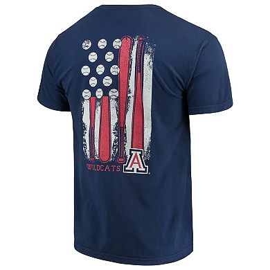 Men's Navy Arizona Wildcats Baseball Flag Comfort Colors T-Shirt
