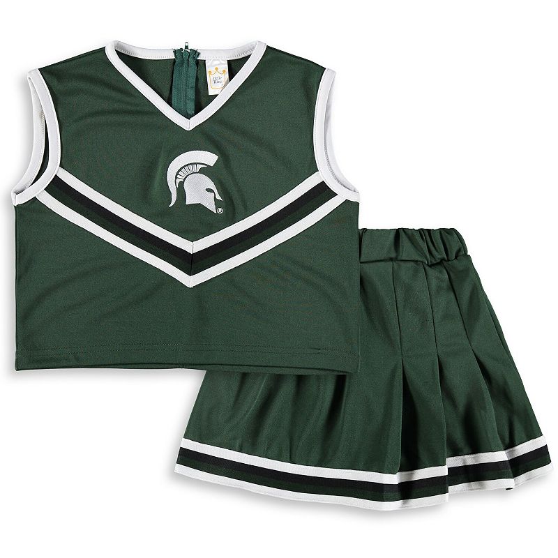 Girls Youth Green Michigan State Spartans Two-Piece Cheer Set, Girl's, Size: 14