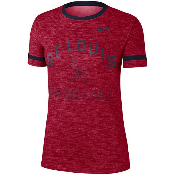 Women's Nike Red St. Louis Cardinals Slub Ringer Performance T-Shirt