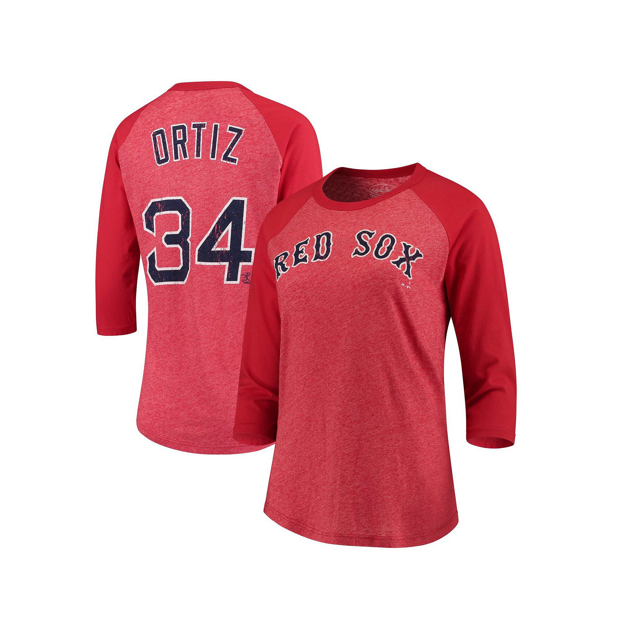 Womens Majestic Threads David Ortiz Red Boston Red Sox Name & Number Tri-B