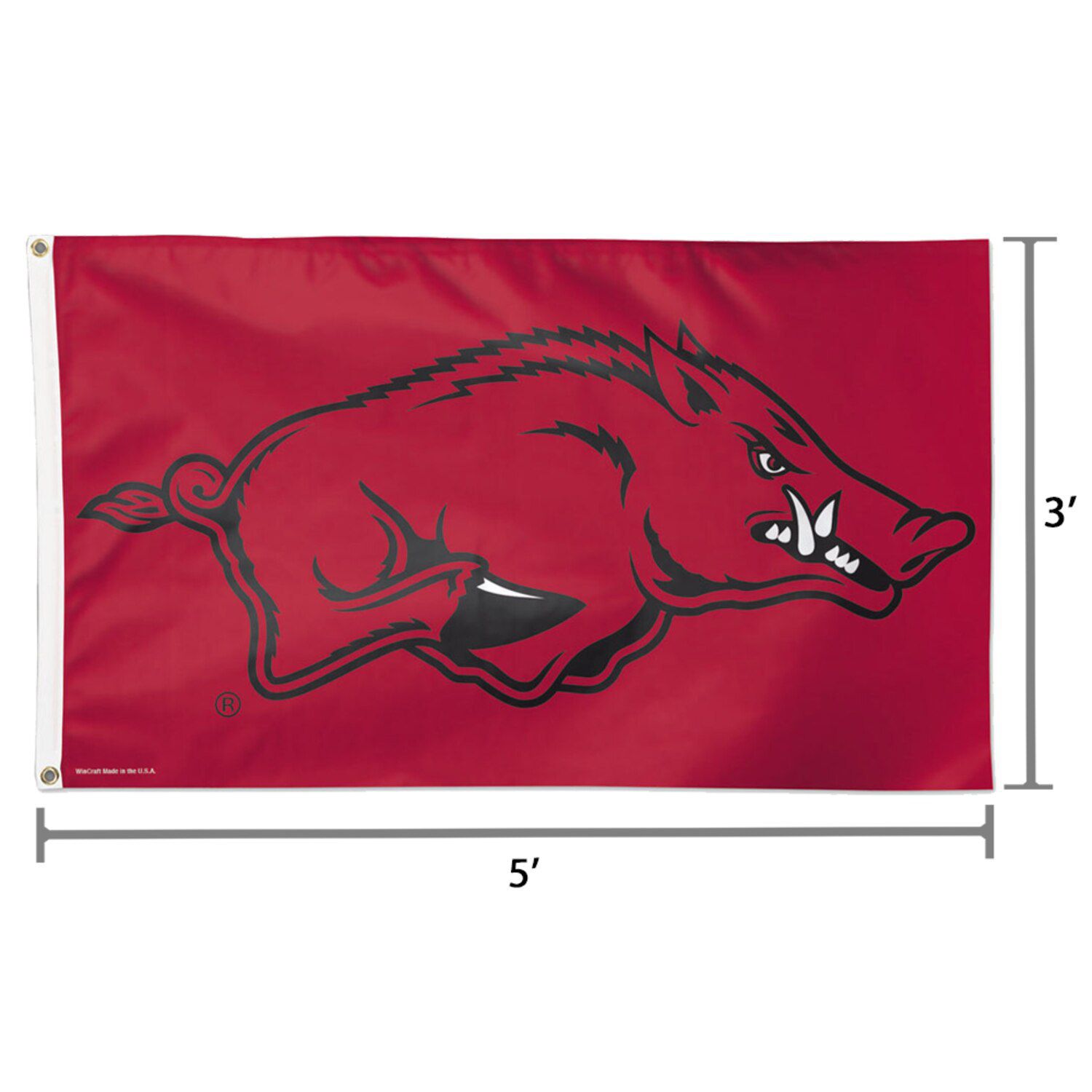 Arkansas Razorbacks Grey Flag - Officially Licensed 3x5 Foot College Sports Banner - View #9