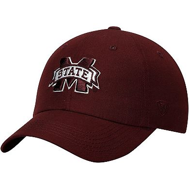 Men's Top of the World Maroon Mississippi State Bulldogs Primary Logo Staple Adjustable Hat