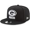 Men's New Era Black Green Bay Packers B-Dub 9FIFTY Adjustable Hat