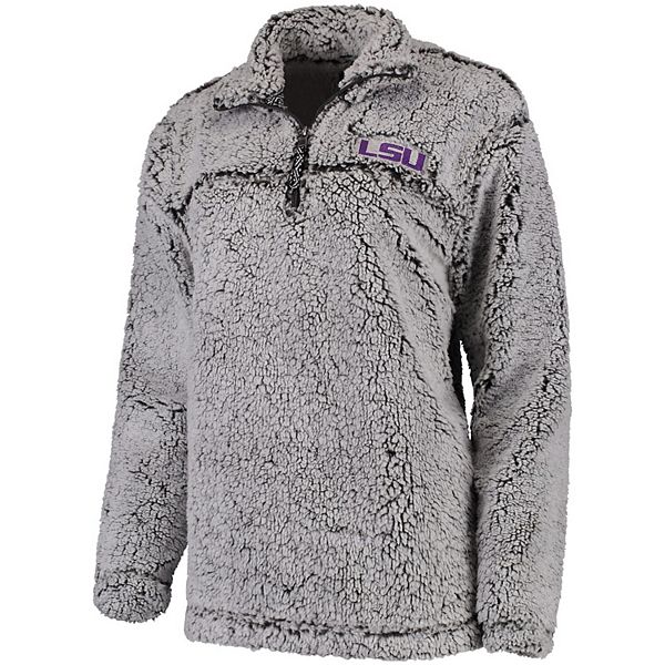 Women's Gray Louisville Cardinals Sherpa Super Soft Quarter Zip