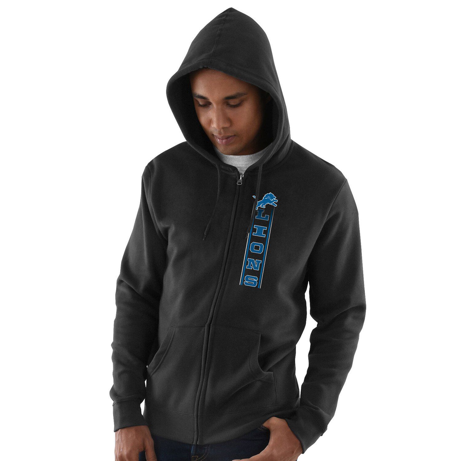 detroit lions full zip hoodie