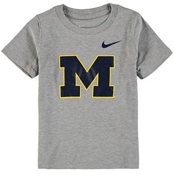 Toddler Nike Heathered Gray Michigan Wolverines Logo T-Shirt