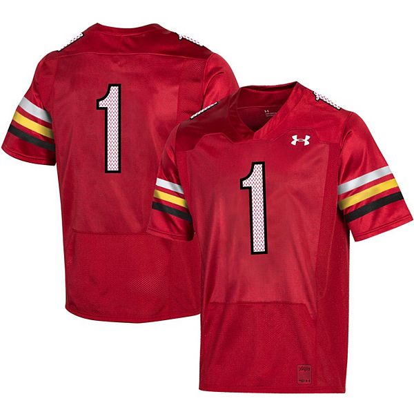 Men's Under Armour #1 Red Maryland Terrapins College Football 150th  Anniversary Replica Jersey