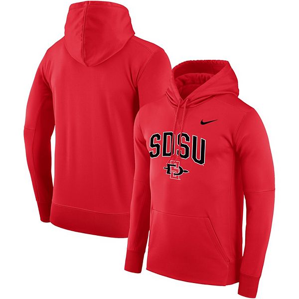 Men's Red San Diego State Aztecs Arch Over Logo Pullover Hoodie