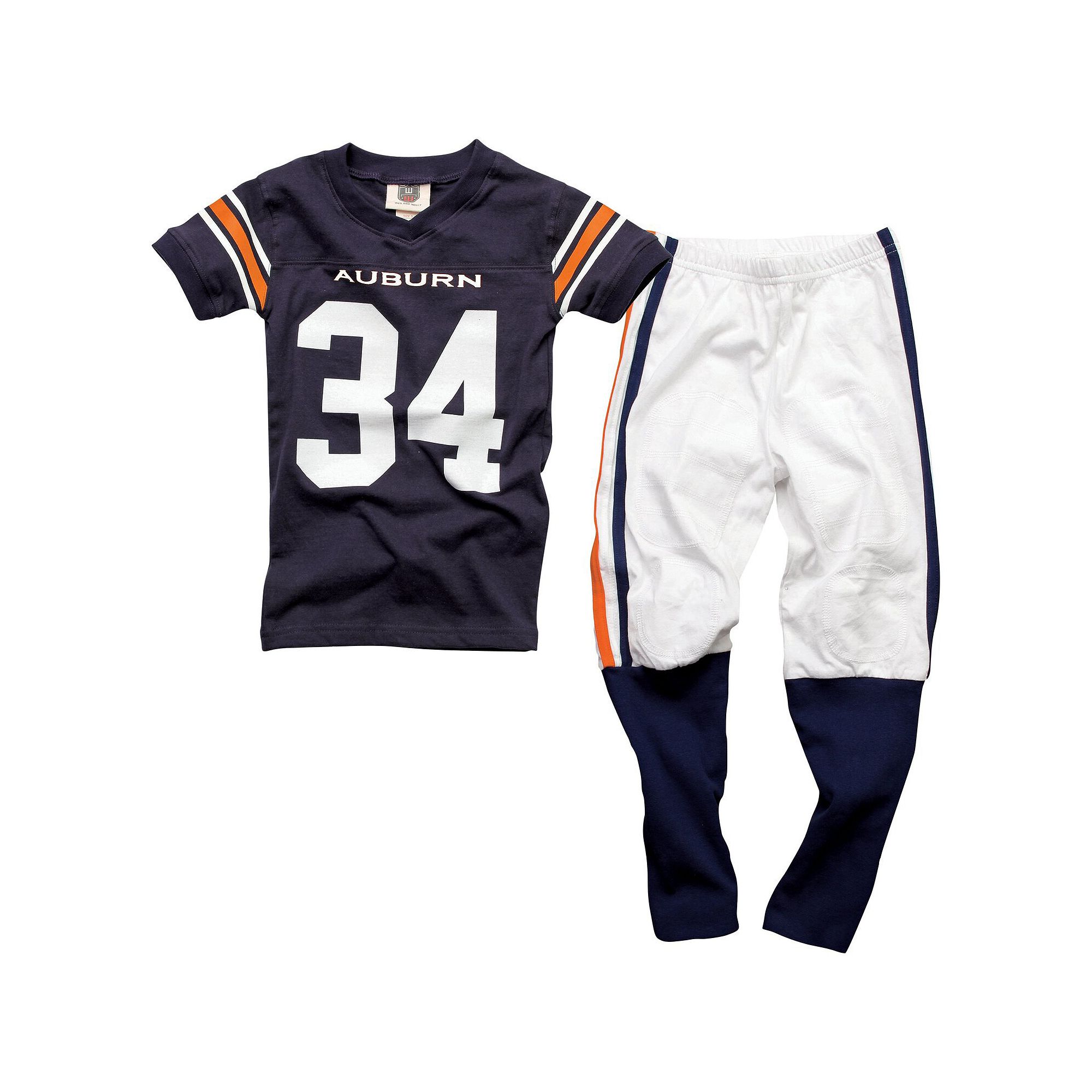 Auburn Tigers #34 Youth Football Pajama Set - Navy Blue, Boys, Size: 12