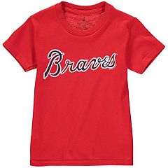 Atlanta Braves T Shirt White Navy Short Sleeve Size XXL Geniune Youth
