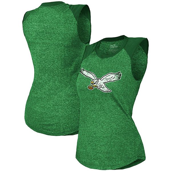 Philadelphia Eagles Womens Kelly Green Inserts LS Tee