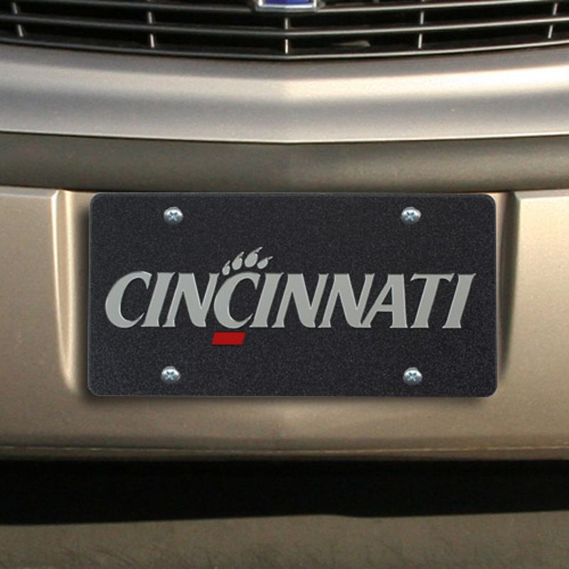 Cincinnati Bearcats Glitter License Plate - Black, CIN Black