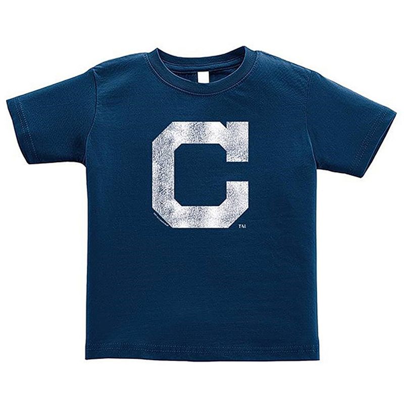 Cleveland Indians Youth Cooperstown T-Shirt - Navy Blue, Boys, Size: YTH L