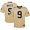Youth Nike Drew Brees Gold New Orleans Saints Inverted Game Jersey