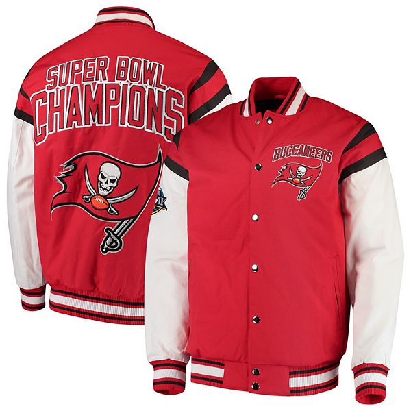 Men's G-III Sports by Carl Banks Red/White Tampa Bay Buccaneers Home Team  Cotton Canvas Varsity Jacket