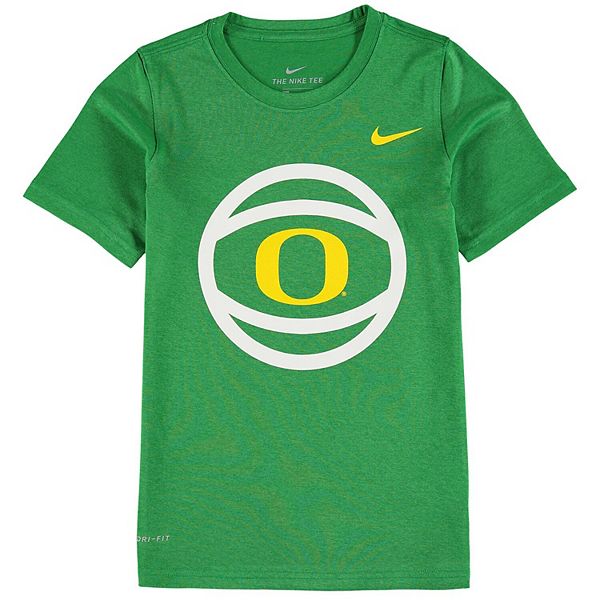 Youth Kelly Green Ducks Basketball and Logo Performance T-Shirt