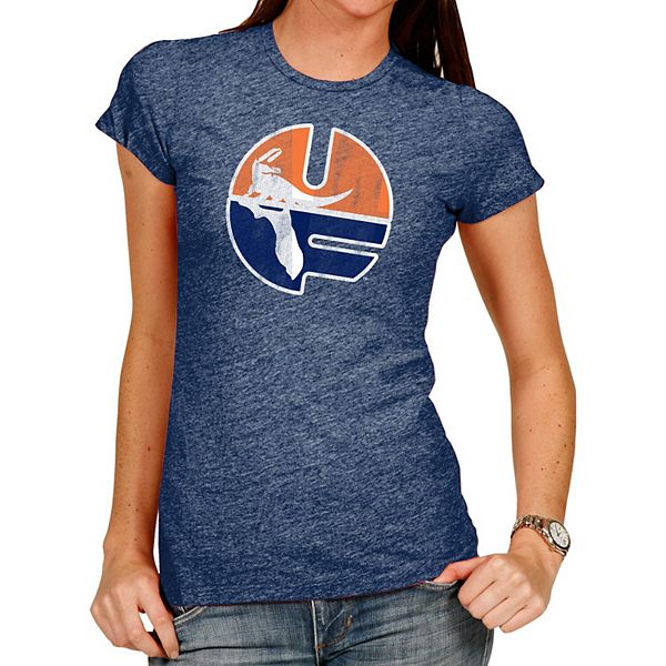 Womens Original Retro Brand Heathered Navy Florida Gators Tri Blend Crew Neck T Shirt 6992