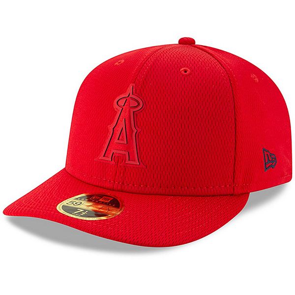 Men's New Era Red Los Angeles Angels 2019 Clubhouse Collection Low ...
