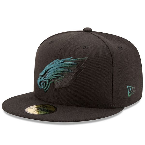 Men's New Era Black Philadelphia Eagles Color Dim 59FIFTY Fitted Hat