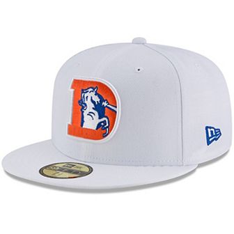 Men's New Era White Denver Broncos Throwback Logo Omaha 59FIFTY Fitted Hat