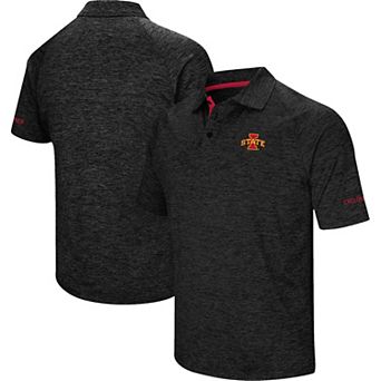 Men's Colosseum Black Iowa State Cyclones Down Swing Polo