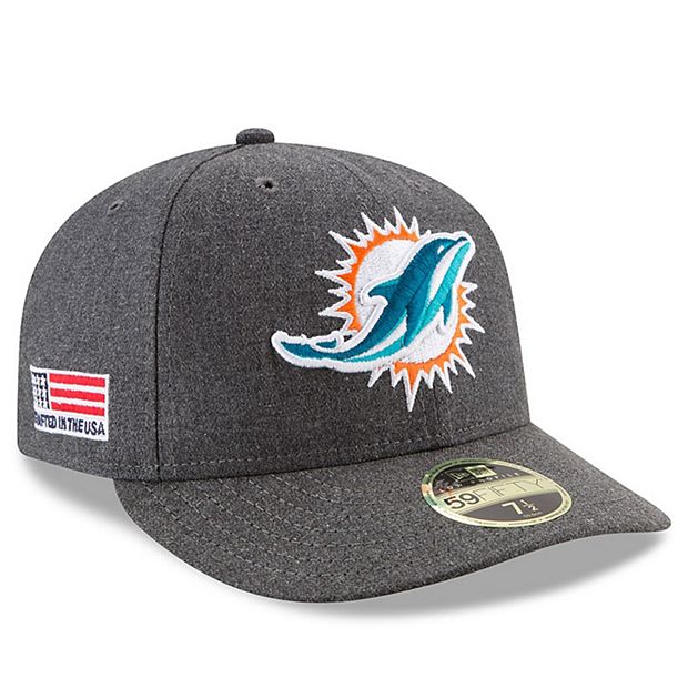 Men's New Era Heather Gray Miami Dolphins Crafted in the USA Low Profile  59FIFTY Fitted Hat