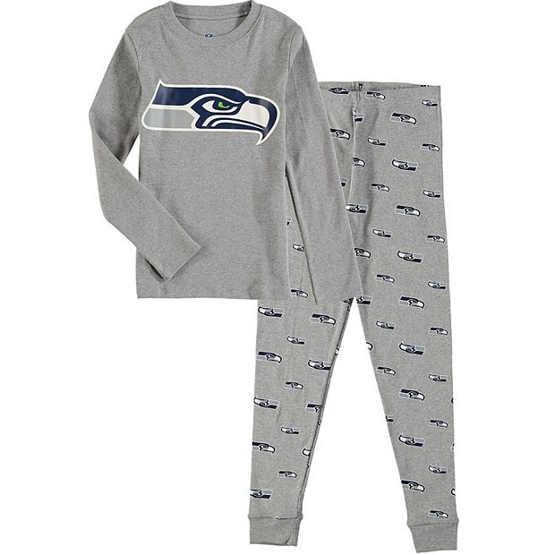 Preschool Heathered Gray Seattle Seahawks Long Sleeve T-Shirt & Pants Sleep  Set