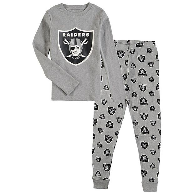 Youth Heathered Gray Las Vegas Raiders Long Sleeve T Shirt Pants