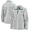 Women's Gray North Carolina Tar Heels Sherpa Super-Soft Quarter-Zip Pullover Jacket