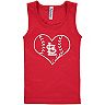 Girls Youth Soft as a Grape Red St. Louis Cardinals Cotton Tank Top