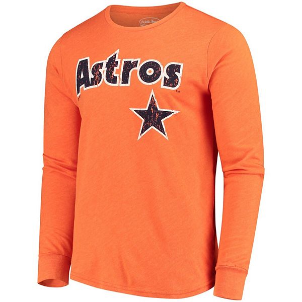 Men's Majestic Threads Heathered Orange Houston Astros Tri-Blend