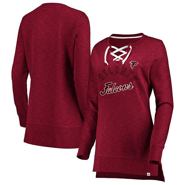 Women's Majestic Red Atlanta Falcons Hyper LaceUp Tunic Sweatshirt