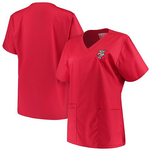 Women's Red Wisconsin Badgers VNeck Scrub Top