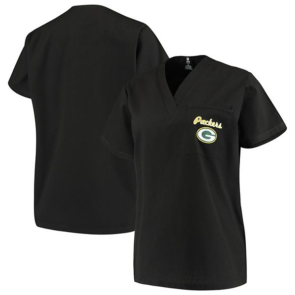 Concepts Sport Black Green Bay Packers Team Scrub Top