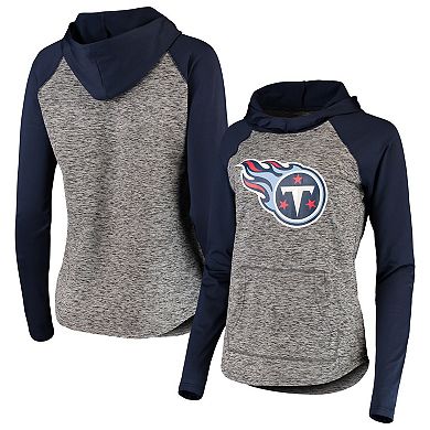 Women's G-III 4Her by Carl Banks Heathered Gray/Navy Tennessee Titans Championship Ring Pullover Hoodie