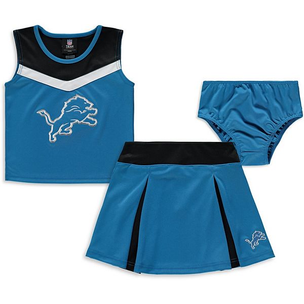 Girls Toddler Black Carolina Panthers Spirit Cheer Two-Piece Cheerleader  Set with Bloomers