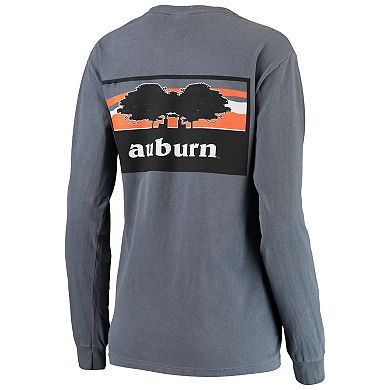 Women's Navy Auburn Tigers Comfort Colors Campus Skyline Long Sleeve Oversized T-Shirt