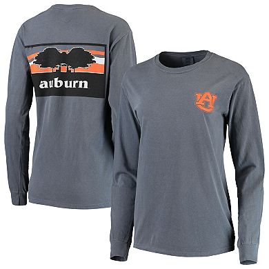 Women's Navy Auburn Tigers Comfort Colors Campus Skyline Long Sleeve Oversized T-Shirt