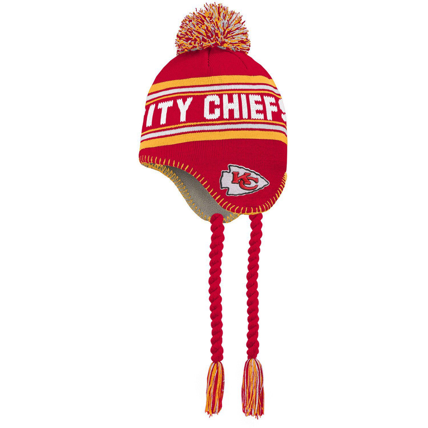 Women's WEAR by Erin Andrews Red Kansas City Chiefs Colorblock Cuffed Knit  Hat with Pom and Scarf Set