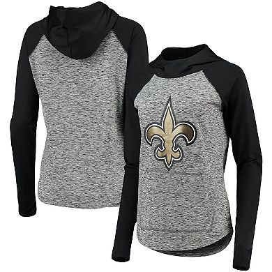 Women's G-III 4Her by Carl Banks Heathered Gray/Black New Orleans Saints Championship Ring Pullover Hoodie