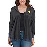 Women's Colosseum Charcoal West Virginia Mountaineers Plus Size Steeplechase Open Hooded Tri-Blend Cardigan